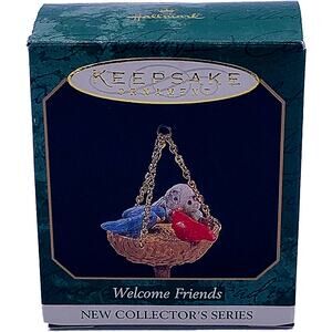 1997 Hallmark Keepsake Welcome Friends Birds Nest Christmas Ornament in Box